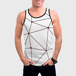 Майка-безрукавка мужская Геометрические линии на белом фоне, цвет: 3D-черный — фото 2