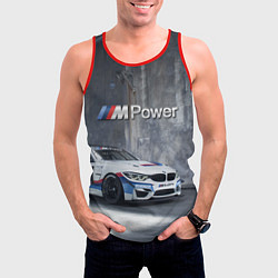 Майка-безрукавка мужская BMW M4 GT4 - racing team - motorsport, цвет: 3D-красный — фото 2