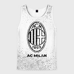 Майка-безрукавка мужская AC Milan с потертостями на светлом фоне, цвет: 3D-белый