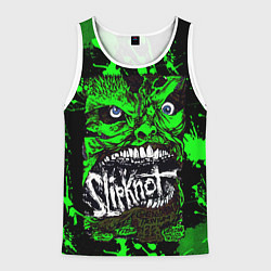 Майка-безрукавка мужская Slipknot - green monster по, цвет: 3D-белый