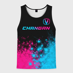 Мужская майка без рукавов Changan - neon gradient: символ сверху