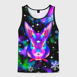 Мужская майка без рукавов Неоновый кролик
