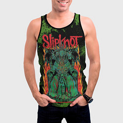 Майка-безрукавка мужская Slipknot green satan, цвет: 3D-черный — фото 2