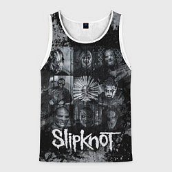 Майка-безрукавка мужская Slipknot black & white style, цвет: 3D-белый