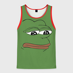 Мужская майка без рукавов Лягушонок Pepe грустит