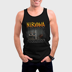 Майка-безрукавка мужская Nirvana отрывок, цвет: 3D-черный — фото 2