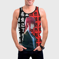 Майка-безрукавка мужская Макима в костюме, цвет: 3D-черный — фото 2