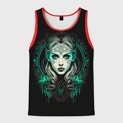 Мужская майка без рукавов Готическая ведьма на чёрном фоне
