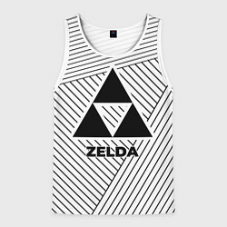 Майка-безрукавка мужская Символ Zelda на светлом фоне с полосами, цвет: 3D-белый