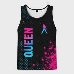 Майка-безрукавка мужская Queen - neon gradient: надпись, символ, цвет: 3D-черный
