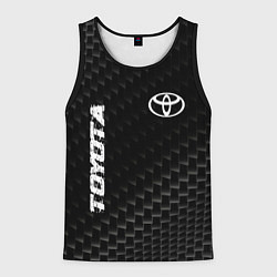 Майка-безрукавка мужская Toyota карбоновый фон, цвет: 3D-черный