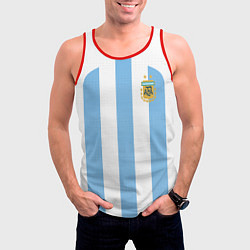 Майка-безрукавка мужская Сборная Аргентины ЧМ 2022, цвет: 3D-красный — фото 2