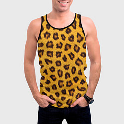 Майка-безрукавка мужская Текстура леопарда, цвет: 3D-черный — фото 2