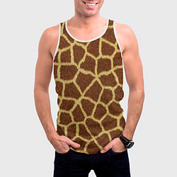 Майка-безрукавка мужская Текстура жирафа, цвет: 3D-белый — фото 2