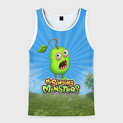 Майка-безрукавка мужская My Singin Monsters - Зерномех, цвет: 3D-белый