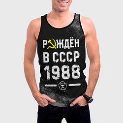 Майка-безрукавка мужская Рождён в СССР в 1988 году на темном фоне, цвет: 3D-черный — фото 2