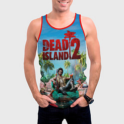 Майка-безрукавка мужская Dead island two, цвет: 3D-красный — фото 2