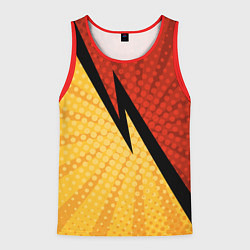 Майка-безрукавка мужская Желтая красная молния, цвет: 3D-красный