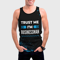 Майка-безрукавка мужская Trust me Im businessman dark, цвет: 3D-черный — фото 2