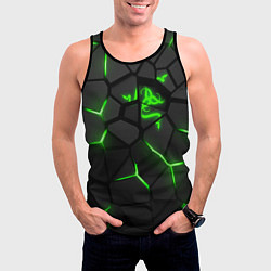 Майка-безрукавка мужская Razer green neon, цвет: 3D-черный — фото 2