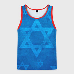 Майка-безрукавка мужская Звезды Давида, цвет: 3D-красный
