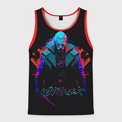 Майка-безрукавка мужская Witcher in neon style, цвет: 3D-красный