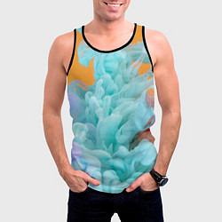 Майка-безрукавка мужская Красочный и разноцветный дым, цвет: 3D-черный — фото 2