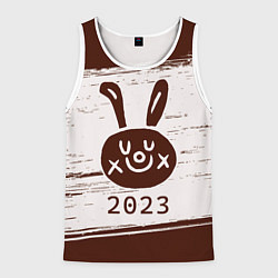 Мужская майка без рукавов НГ Кролик рисованный на светлом