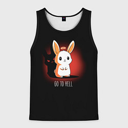 Мужская майка без рукавов Кролик чёртик