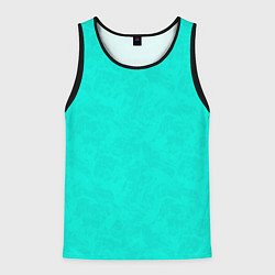 Майка-безрукавка мужская Яркий бирюзовый текстурированный, цвет: 3D-черный