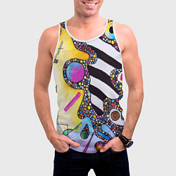 Майка-безрукавка мужская Василий Кандинский Абстрактная композиция, цвет: 3D-белый — фото 2