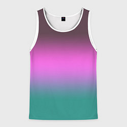 Мужская майка без рукавов Бирюзово-малиновый градиент