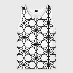 Мужская майка без рукавов Чёрно-белый абстрактный паттерн из звёзд