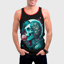 Майка-безрукавка мужская Скелет девушки из космоса, цвет: 3D-красный — фото 2