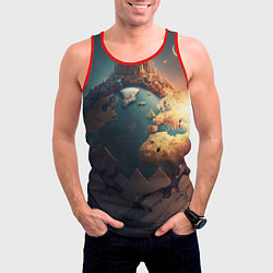 Майка-безрукавка мужская Чудесный мир и волшебный город, цвет: 3D-красный — фото 2