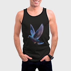 Майка-безрукавка мужская Неоновый сизый голубь, цвет: 3D-черный — фото 2