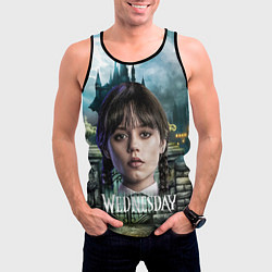 Майка-безрукавка мужская Wednesday темный замок, цвет: 3D-черный — фото 2