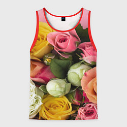 Майка-безрукавка мужская Букет красивых роз, цвет: 3D-красный