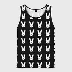 Майка-безрукавка мужская Bunny pattern black, цвет: 3D-черный