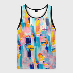 Майка-безрукавка мужская Живописные мазки краски, цвет: 3D-черный