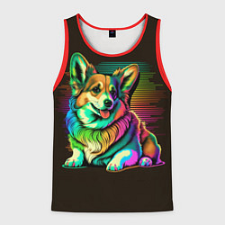 Мужская майка без рукавов Неоновый корги
