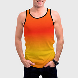 Майка-безрукавка мужская Переливы оранжевого, цвет: 3D-черный — фото 2