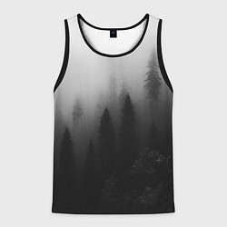 Майка-безрукавка мужская Красивый туманный лес, цвет: 3D-черный