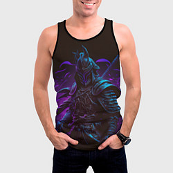 Майка-безрукавка мужская Самурай в неоновом свете, цвет: 3D-черный — фото 2