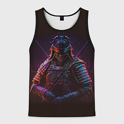Майка-безрукавка мужская Самурай - неоновые брызги, цвет: 3D-черный