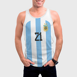 Майка-безрукавка мужская Дибала форма сборной Аргентины домашняя, цвет: 3D-белый — фото 2