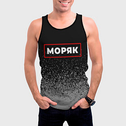 Майка-безрукавка мужская Моряк - в рамке красного цвета, цвет: 3D-черный — фото 2