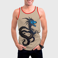 Майка-безрукавка мужская Irezumi - японский дракон, цвет: 3D-красный — фото 2