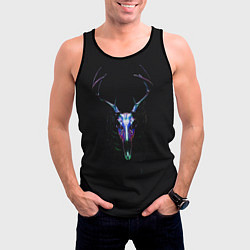 Майка-безрукавка мужская Череп оленя, цвет: 3D-черный — фото 2