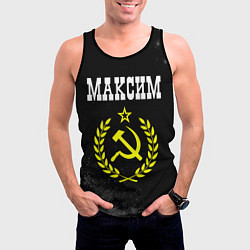 Майка-безрукавка мужская Максим и желтый символ СССР со звездой, цвет: 3D-черный — фото 2